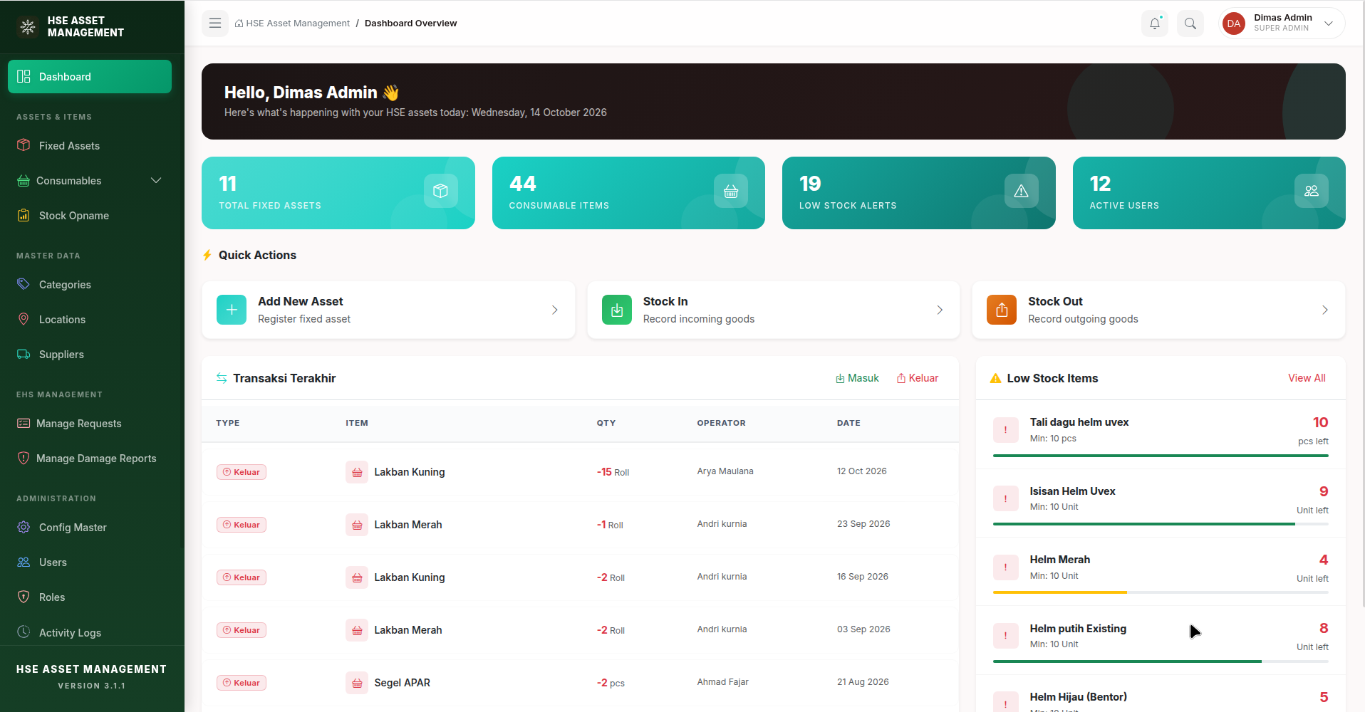 HSE Asset Management screenshot 2